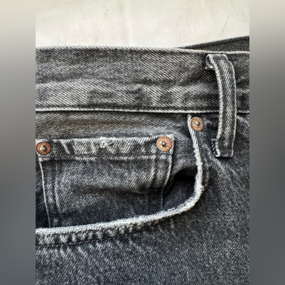 Agolde Wide Leg Baggy Jeans Black Denim Women’s 32х30 12 Opening - Picture 9 of 15